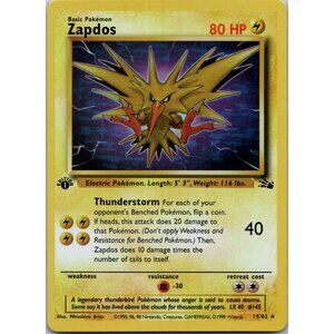 Zapdos Fossil 1st Edition "Reprinted"